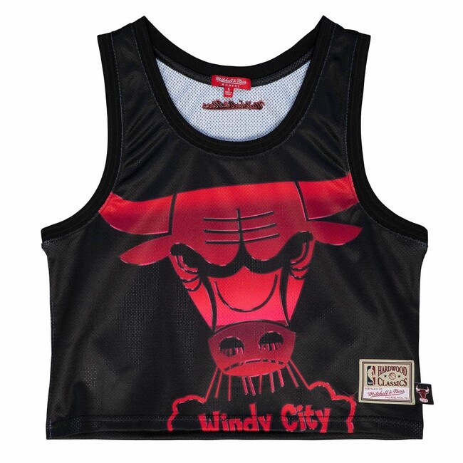 WMNS Mitchell & Ness Chicago Bulls Women\'s Big Face 4.0 Crop Tank black - XS