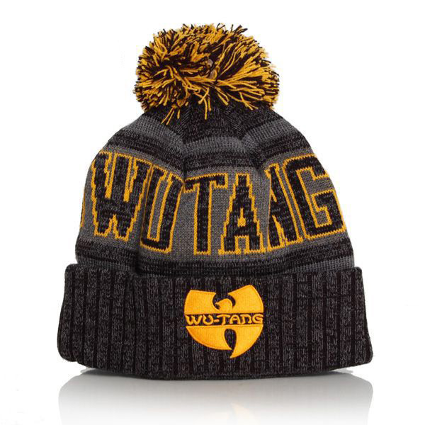 Wu-Tang Winter Bobble Beanie Black Grey Yellow - Gangstagroup.sk ...